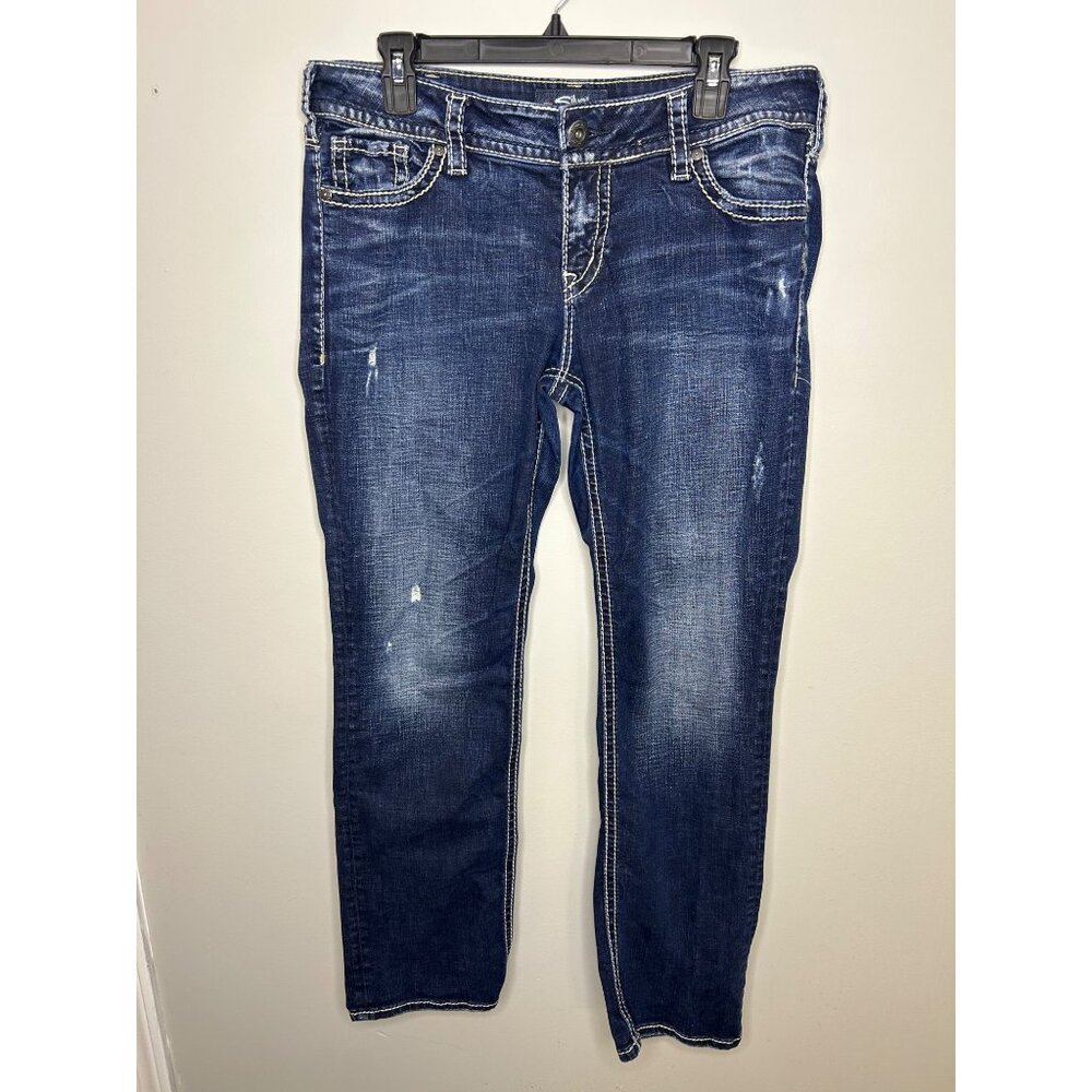 Silver Jeans Women's Straight Leg Jeans - Dark Blue